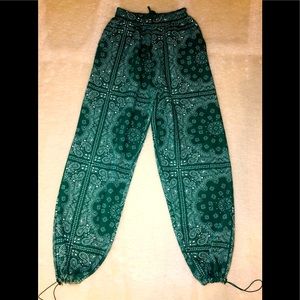 Unisex Green bandana print joggers
